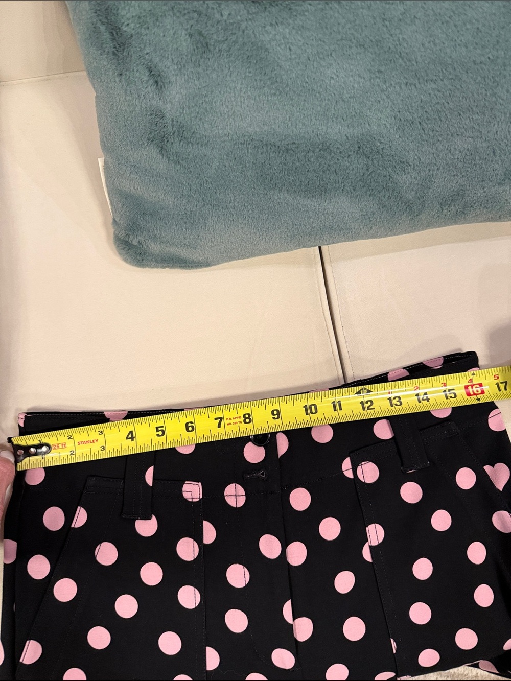 NEW Anthropologie Black pants with Pink Polka Dot & Heart Print - Picture 11 of 15